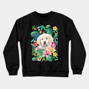 Tropical Golden Retriever Puppy 7 Crewneck Sweatshirt